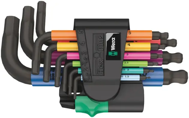 950/9 Hex-Plus Multicolour 2 Juego de llaves acodadas métricas, BlackLaser